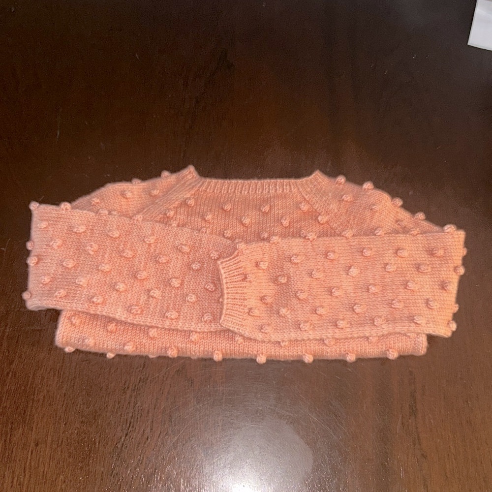 🎁🎁Holiday Flash Sale🎁🎁 NWT Misha & Puff Popcorn Sweater Sz Kids 6-7 Grapefruit - Picture 5 of 5